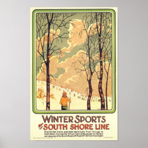 Vintages Winter-Sport-Reise-Plakat Poster