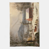 Vintages Winterbauernhaus Geschirrtuch (Vertikal)