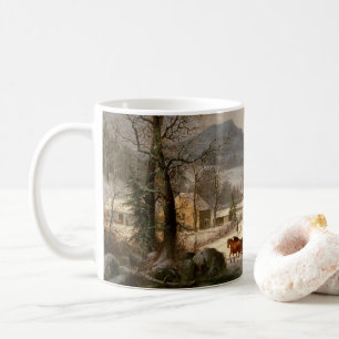 Vintages Winterbauernhaus Kaffeetasse