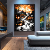 Vintages Winterglühen - Lantern-Lit Village Poster