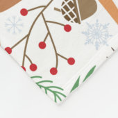 Vintages Winterhirschmuster. Weihnachtsba Fleecedecke (Ecke)