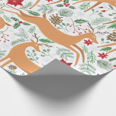 Vintages Winterhirschmuster. Weihnachtsba Geschenkpapier (Ecke)