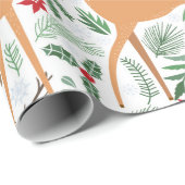 Vintages Winterhirschmuster. Weihnachtsba Geschenkpapier (Rolleneckpunkt)