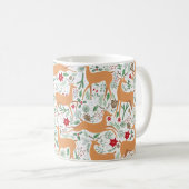 Vintages Winterhirschmuster. Weihnachtsba Kaffeetasse (VorderseiteRechts)
