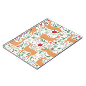 Vintages Winterhirschmuster. Weihnachtsba Notizblock (Linke Seite)