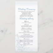 Vintages Winterhochzeitprogramm für Blaue Vögel Programm (Rückseite)