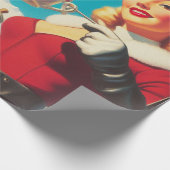 Vintages Wintermädchen Geschenkpapier (Ecke)