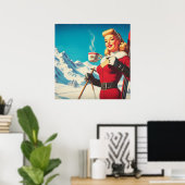 Vintages Wintermädchen Poster (Heimbüro)