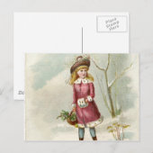 Vintages Wintermädchen Postkarte (Vorne/Hinten)