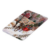 Vintages Winterpferd und Schlitten im Schnee Magnet (Linke Seite)