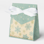 Vintages Winterschneeflocken gestreift, aquamarine Geschenkschachtel (Vorderseite)