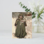 Vintages Winterschneegürtel Postkarte (Stehend Vorderseite)