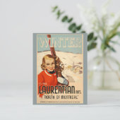 Vintages Winterskiposter Postkarte (Stehend Vorderseite)