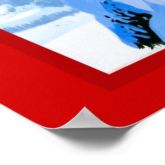 Vintages Wintersportort Poster (Ecke)