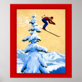 Vintages Wintersportort Poster (Vorne)