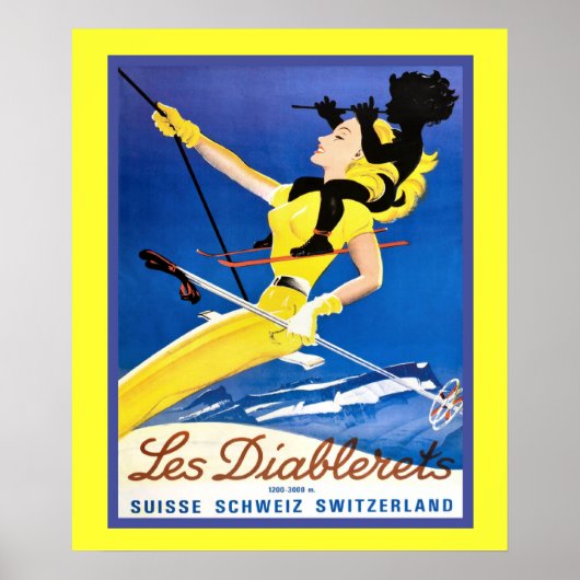 Vintages Wintersportort Poster (Vorne)