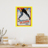 Vintages Wintersportort Poster (Küche)