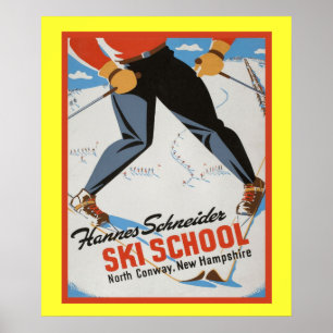 Vintages Wintersportort Poster
