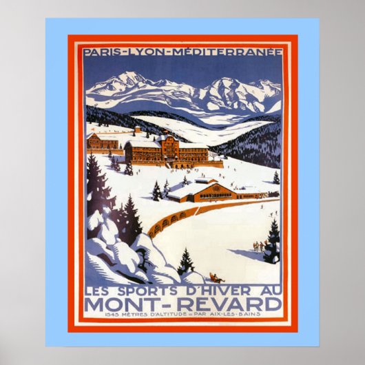 Vintages Wintersportort Poster (Vorne)