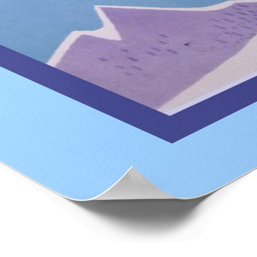 Vintages Wintersportort Poster (Ecke)