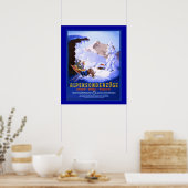 Vintages Wintersportort Poster (Küche)