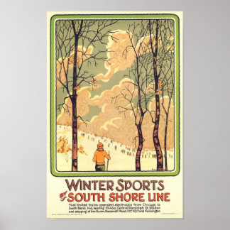 Vintages Wintersportreisenposter Poster