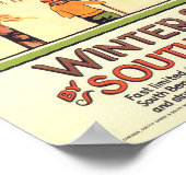 Vintages Wintersportreisenposter Poster (Ecke)