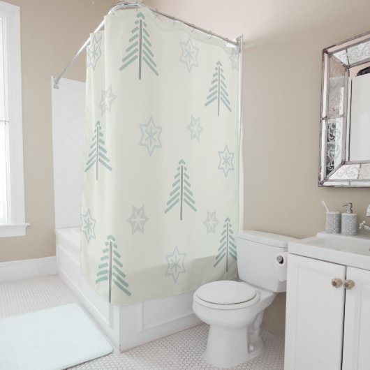 Vintages Winterwaldmuster Duschvorhang (Beispiel)