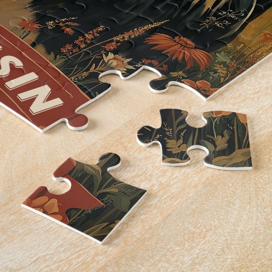 Vintages Wisconsin Patriotische Geisteshaltung Puzzle (Seite)