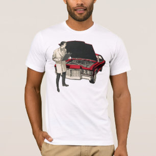 Vintages Wissenschaftler-und Auto-T-Shirt T-Shirt