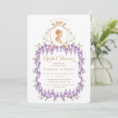 Vintages Wisteria Floral Regency Brautparty Einladung (Stehend Vorderseite)