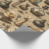 Vintages Witchcraft Books & Candles Muster Geschenkpapier (Ecke)