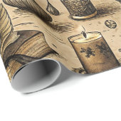 Vintages Witchcraft Books & Candles Muster Geschenkpapier (Rolleneckpunkt)