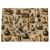 Vintages Witchcraft Books & Candles Muster Große Geschenktüte (Vorderseite)