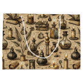 Vintages Witchcraft Books & Candles Muster Große Geschenktüte (Rückseite)