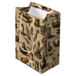 Vintages Witchcraft Books & Candles Muster Mittlere Geschenktüte