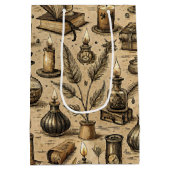 Vintages Witchcraft Books & Candles Muster Mittlere Geschenktüte (Rückseite)