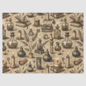 Vintages Witchcraft Books & Candles Muster Seidenpapier (Vorderseite)