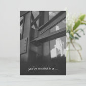 Vintages Wolkenkratzer-Gebäude, Einladung zur Pens (Stehend Vorderseite)