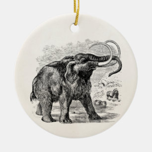 Vintages wolliges Mammut-personalisiertes Keramik Ornament