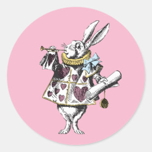 Vintages Wonderland-Rabbit Runder Aufkleber