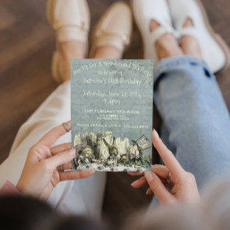 Vintages Wonderland Tee Party Geburtstag Einladung