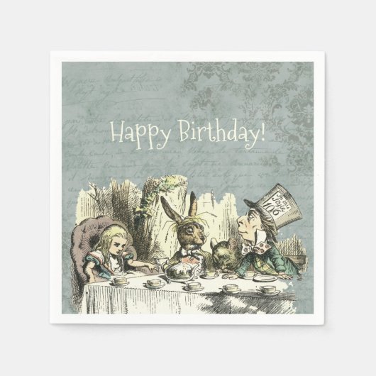 Vintages Wonderland Tee Party Serviette (Vorderseite)