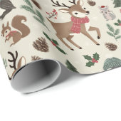 Vintages Woodland Baby Deodsy Wrapping Paper Geschenkpapier (Rolleneckpunkt)
