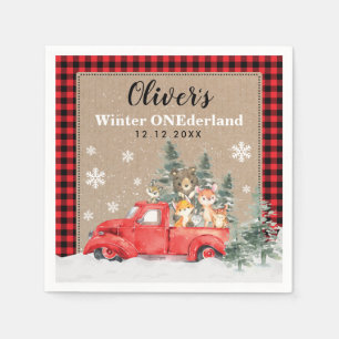 Vintages Woodland Winter ONEderland Animals Party Serviette