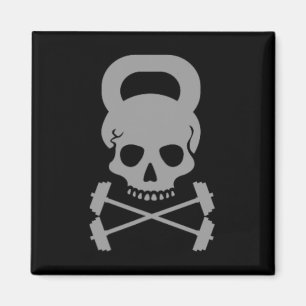 Vintages Workout für den Skull-Designer für Kettle Magnet