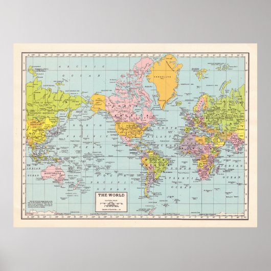 Vintages World Map Poster (Vorne)