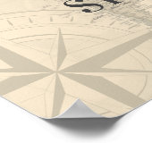 Vintages World Travel Map Brautparty Willkommen Poster (Ecke)