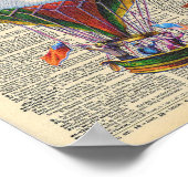 Vintages Wörterbuch Kunst Heißluftballon Circus Poster (Ecke)