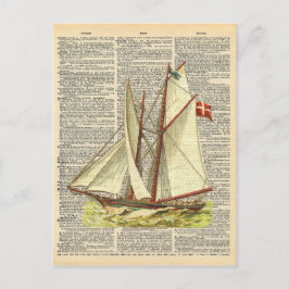 Vintages Wörterbuch Kunst Wasserschiff auf dem Oze Postkarte